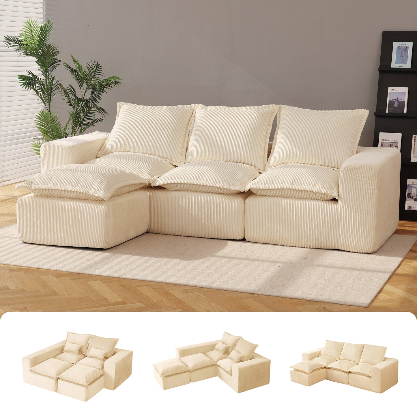 Modern Upholstered Sofa (L)